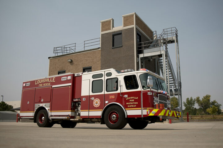 fire truck and station